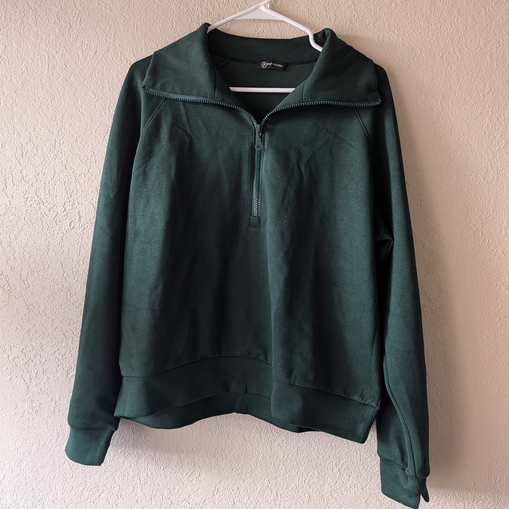 Forest Green Zip-Up Women's Sweater 0107